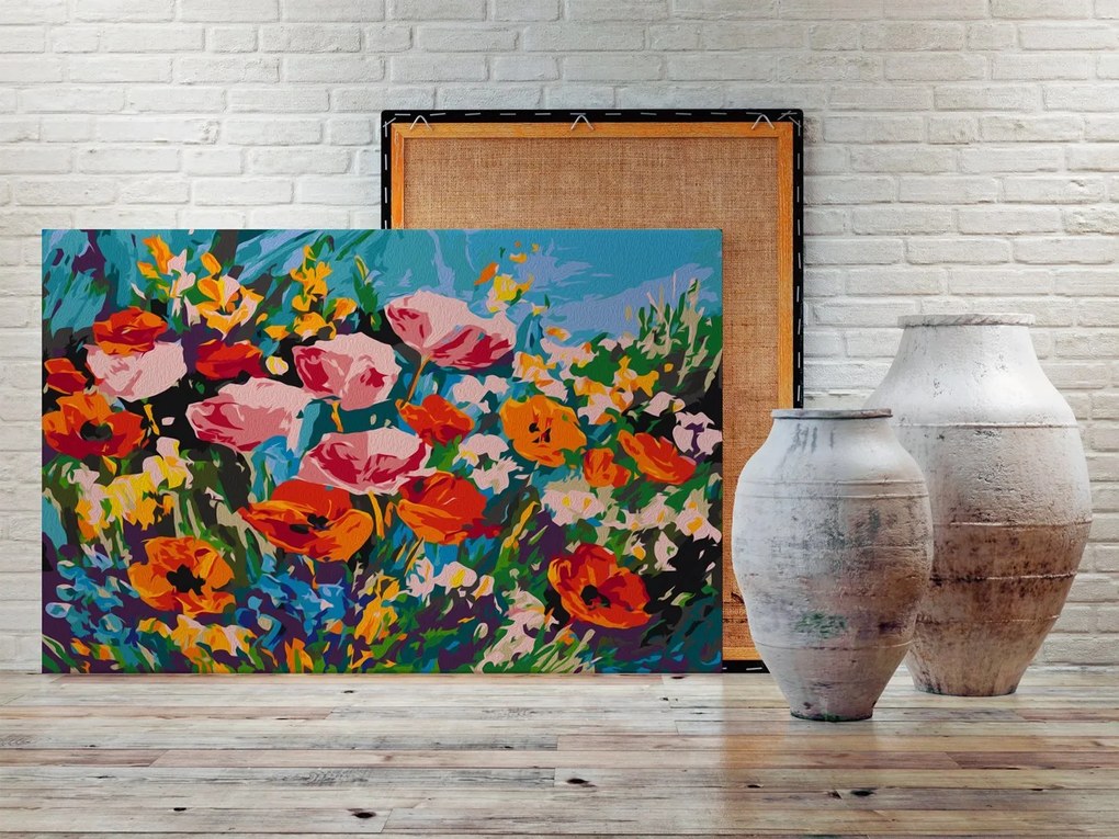 Πίνακας για να τον ζωγραφίζεις - Colourful Meadow Flowers 60x40