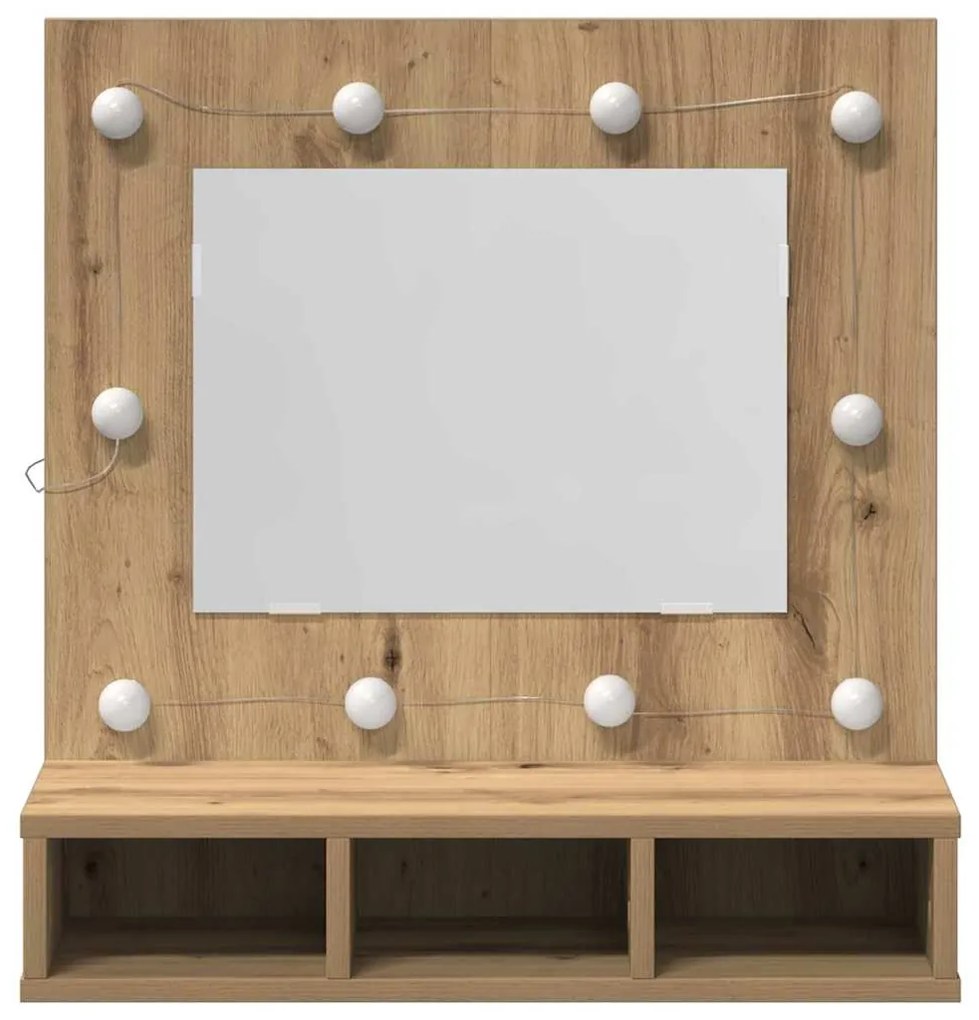 vidaXL Ντουλάπα Καθρέφτη με ράφι artisan δρυς 62 x 31.5 x 62 εκ.