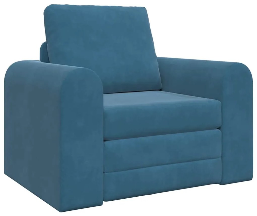 vidaXL Καναπές Κρεβάτι 2 σε 1 Μπλε 98x71x83 εκ. Βελούδο