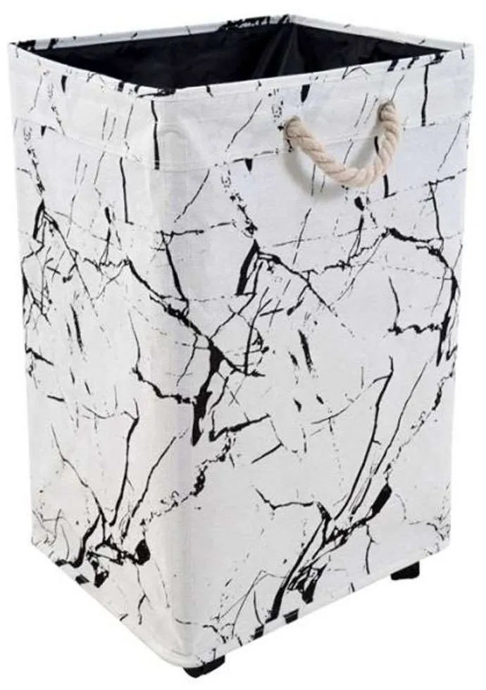 Καλάθι Απλύτων Marble 818518 70lt White-Black Ankor Fabric