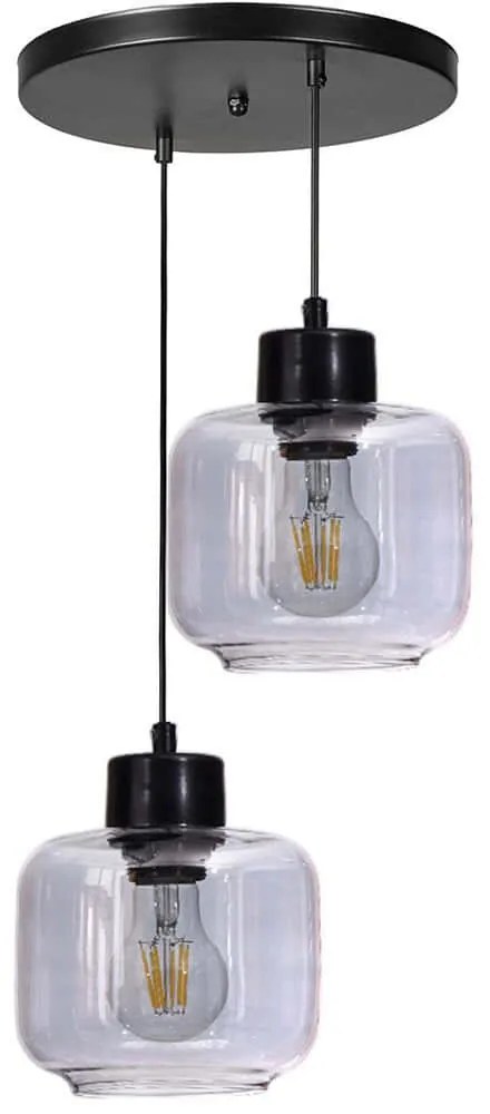 Φωτιστικό Οροφής 534LUN6146 Φ25x80cm 2xE27 40W Fume-Black Opviq