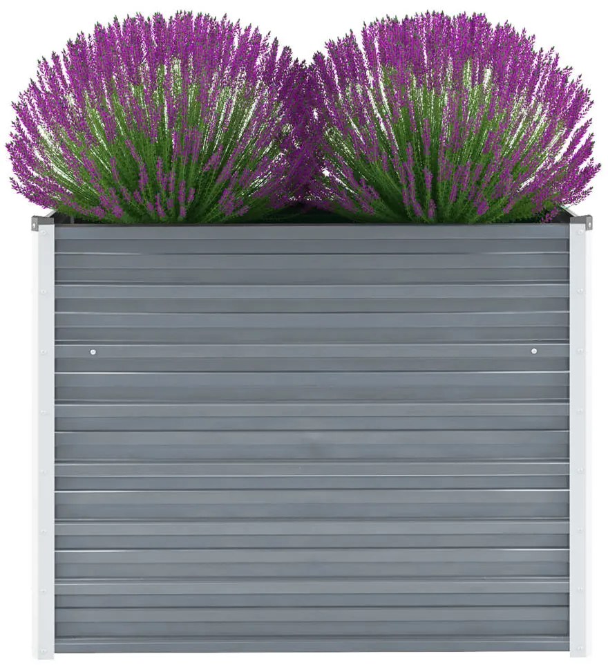 vidaXL Ζαρντινιέρα Υπερυψωμένη Γκρι 100x40x77 εκ. Γαλβανισμ. Χάλυβας