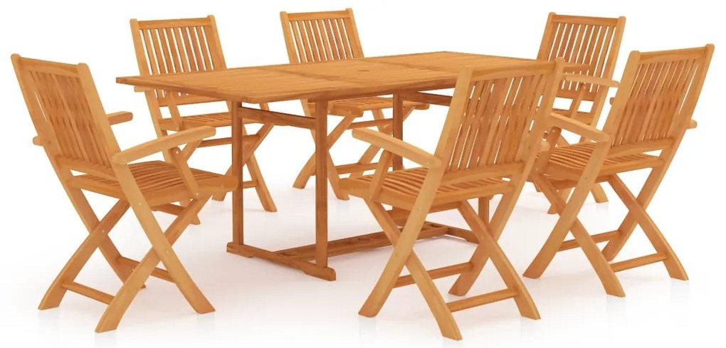 Σετ Τραπεζαρίας Κήπου 7 Τεμαχίων από Μασίφ Ξύλο Teak