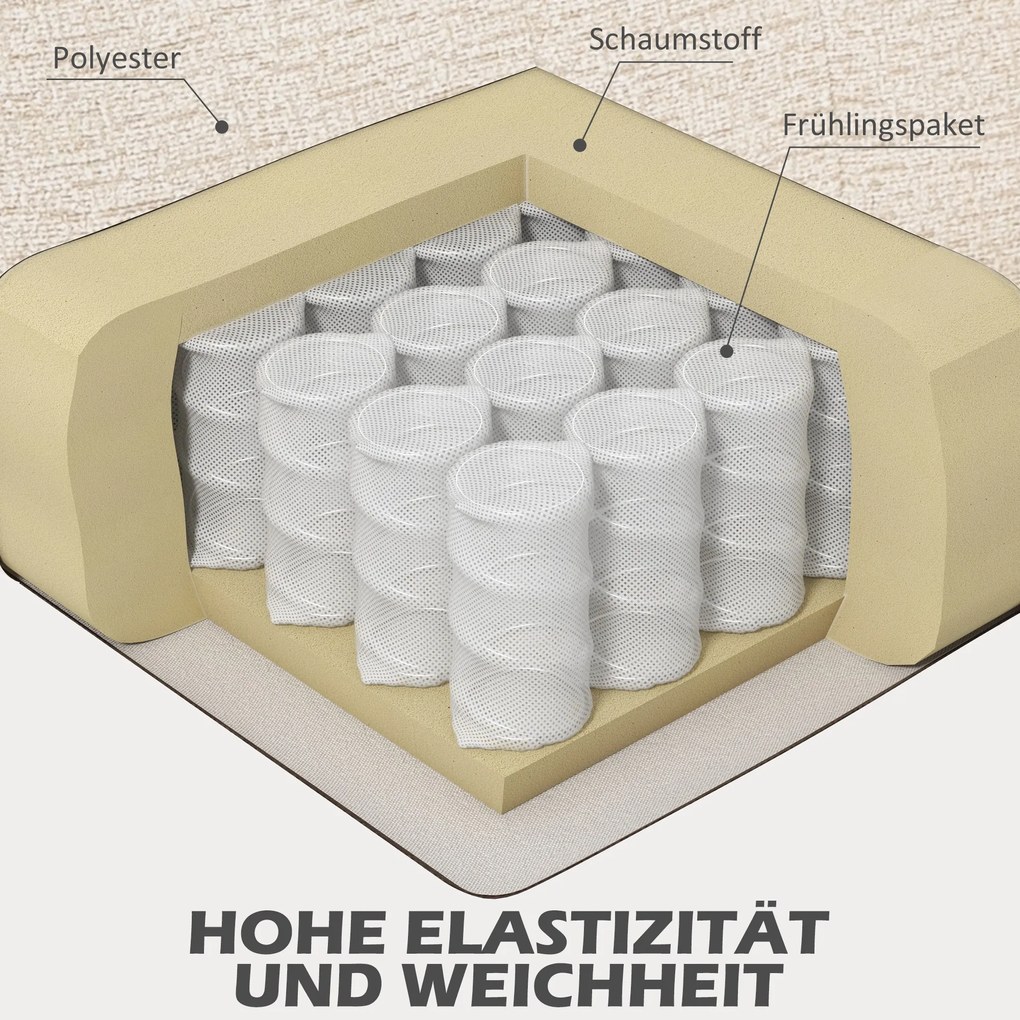 HOMCOM Καναπές δύο θέσεων, άνετος, 134x71x82 cm, Μπεζ