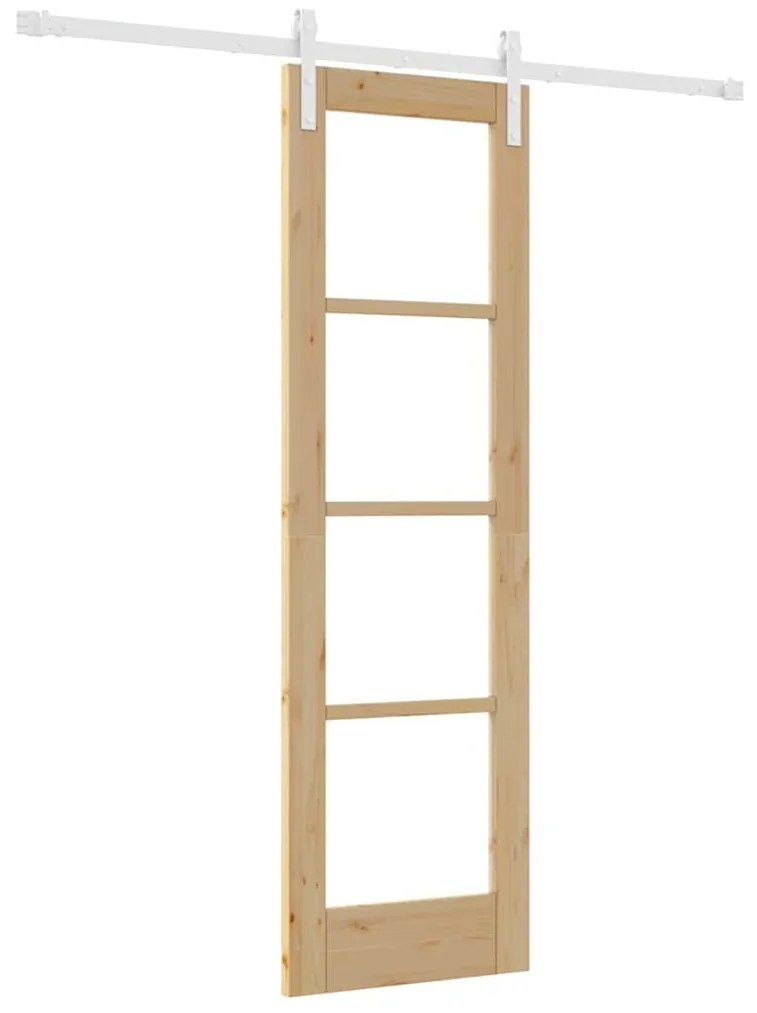 vidaXL Συρόμενη Πόρτα ORKDAL Καφέ 61 x 198.5 εκ. Μασίφ ξύλο πεύκου