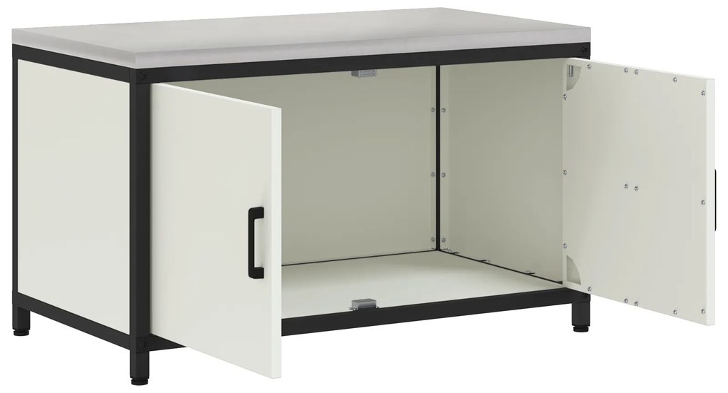 vidaXL Ντουλάπα Αποθήκευσης Κουζίνας Λευκό 60 x 50 x 92 εκ. Ατσάλι