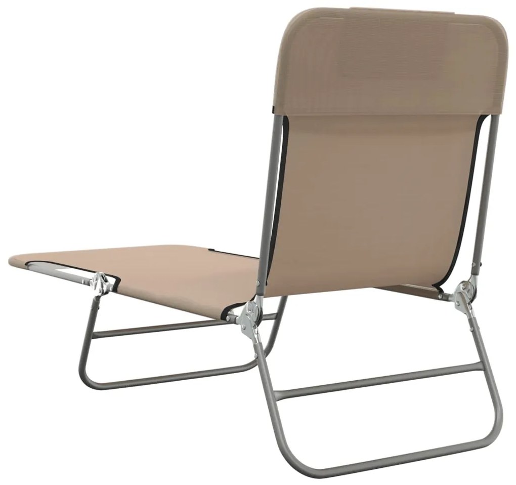 vidaXL Ξαπλώστρες Πτυσσόμενες 2 τεμ. Taupe από Textilene &amp; Ατσάλι