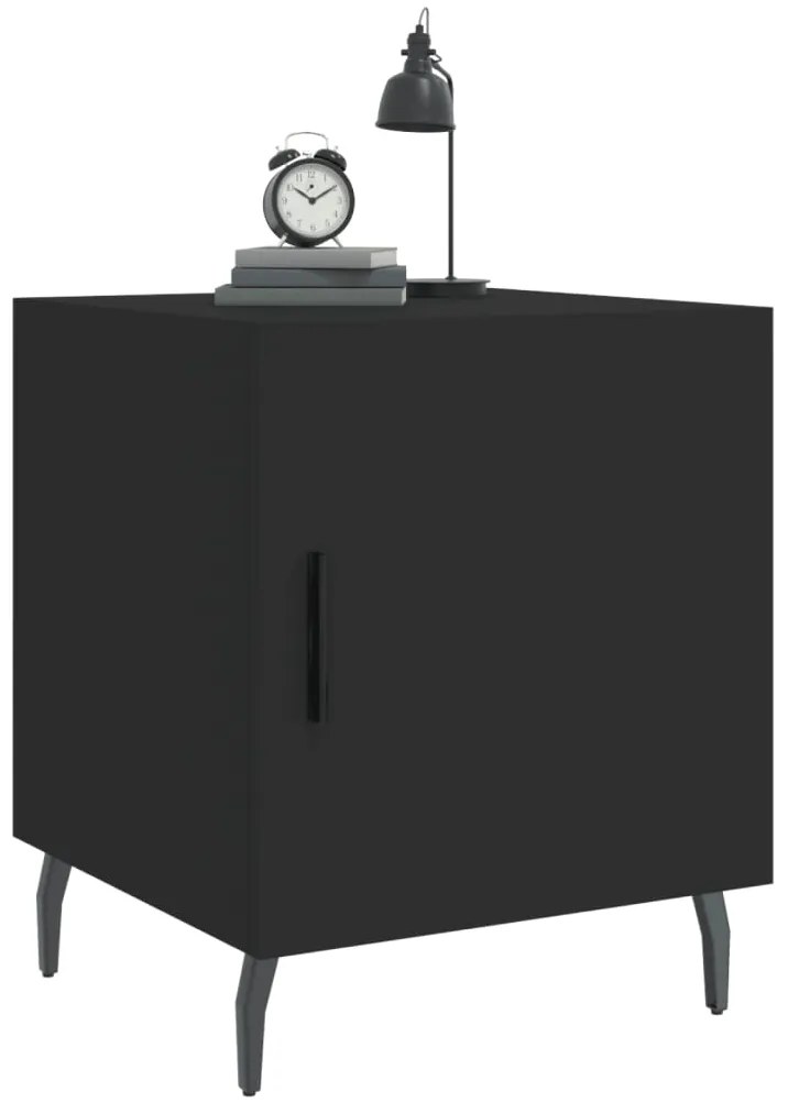 vidaXL Κομοδίνο Μαύρο 40 x 40 x 50 εκ. από Επεξεργασμένο Ξύλο