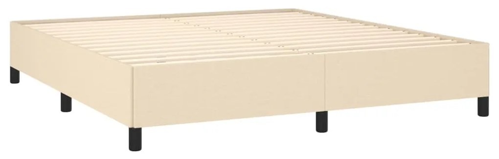 vidaXL Κρεβάτι Boxspring με Στρώμα Κρεμ 180x200 εκ. Υφασμάτινο