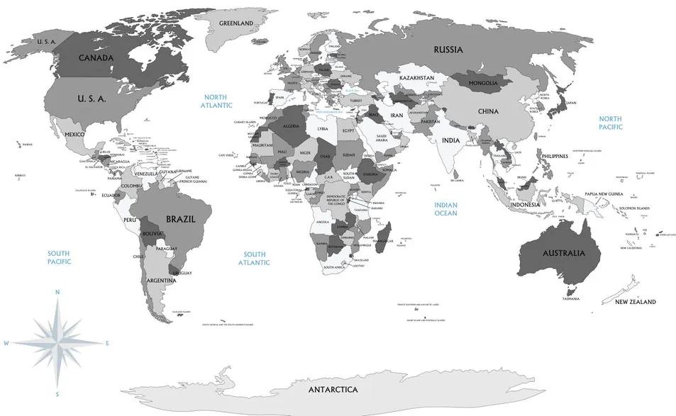 Εικόνα σε ασπρόμαυρο χάρτη από φελλό με μπλε αντίθεση - 120x80  place