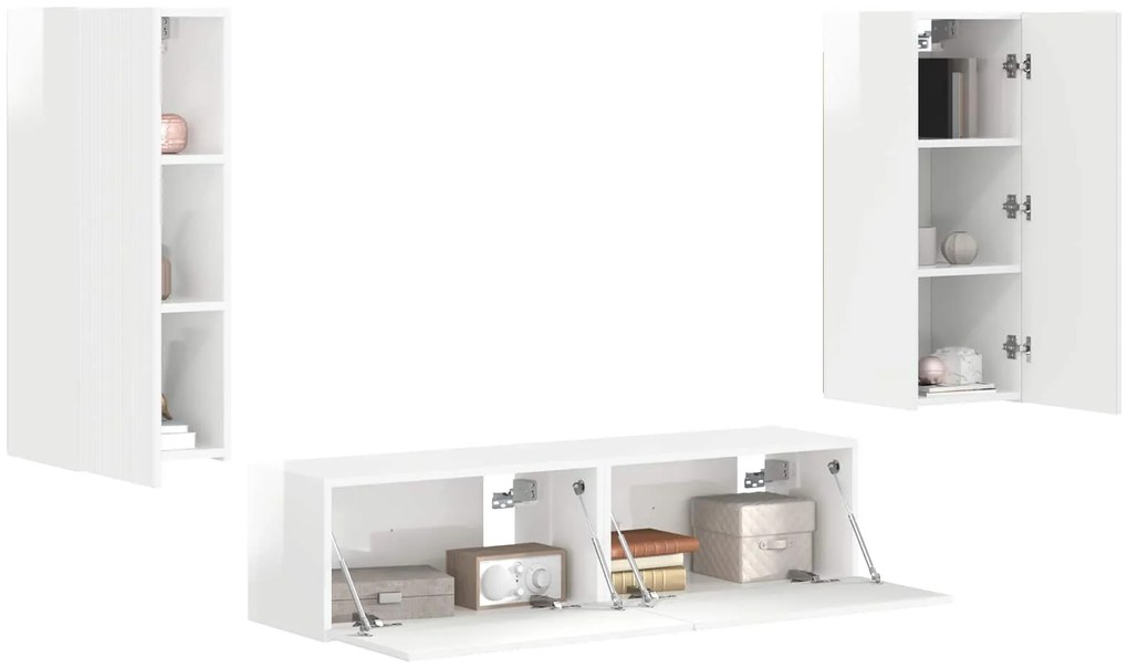 vidaXL 2 pcs Υψηλής γυαλάδας λευκό