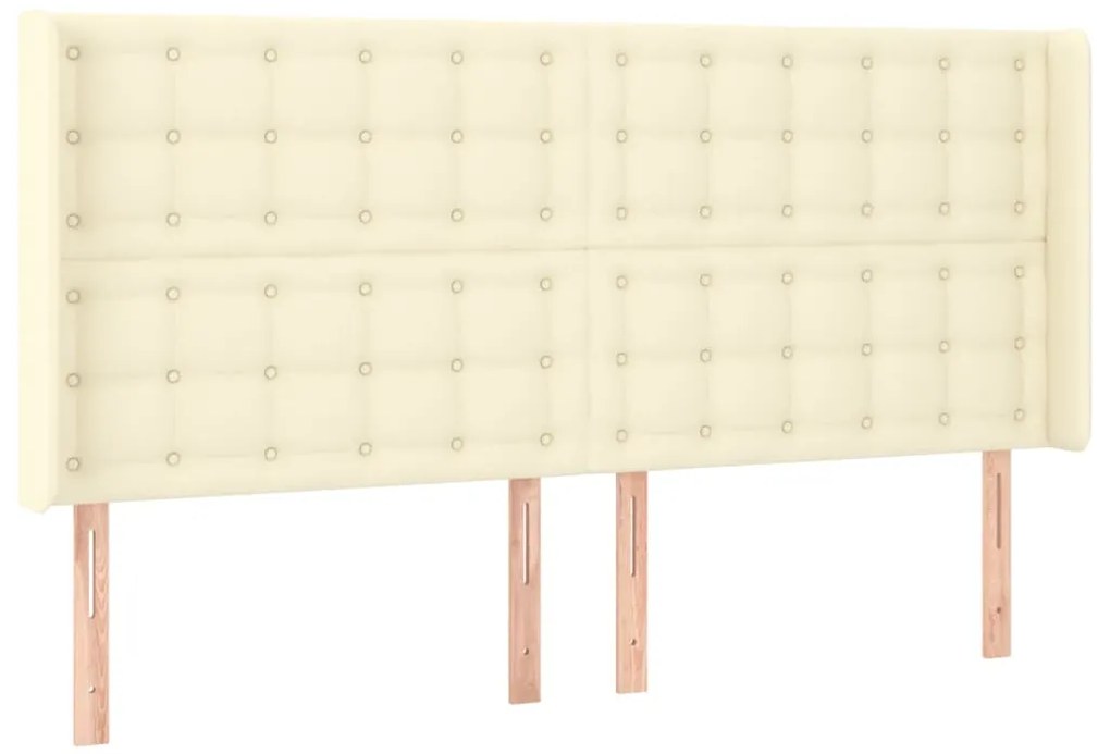vidaXL Κεφαλάρι με Πτερύγια Κρεμ 183x16x118/128 εκ. Συνθετικό Δέρμα