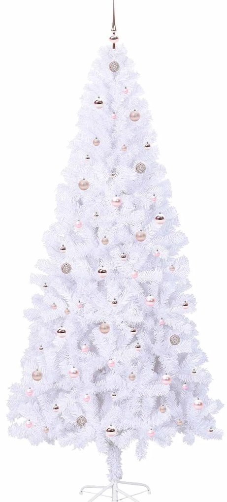 vidaXL Τεχνητό Χριστουγεννιάτικο Δέντρο Λευκό 240 cm PVC και Ατσάλι