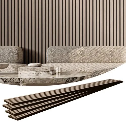 VEVOR Wood Slat Acoustic Panels 7.9 x 94.5 inch for Modern Wall Decor Silver Wood