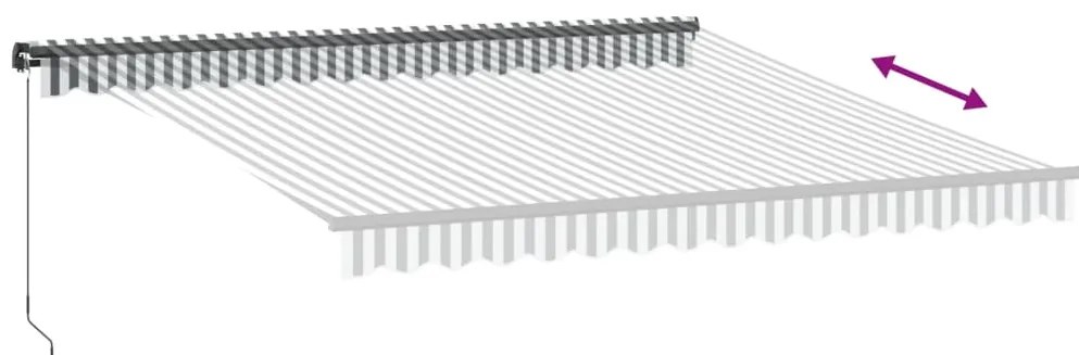 vidaXL Τέντα Πτυσσόμενη Χειροκίνητη Ανθρακί / Λευκή 400x350 εκ.