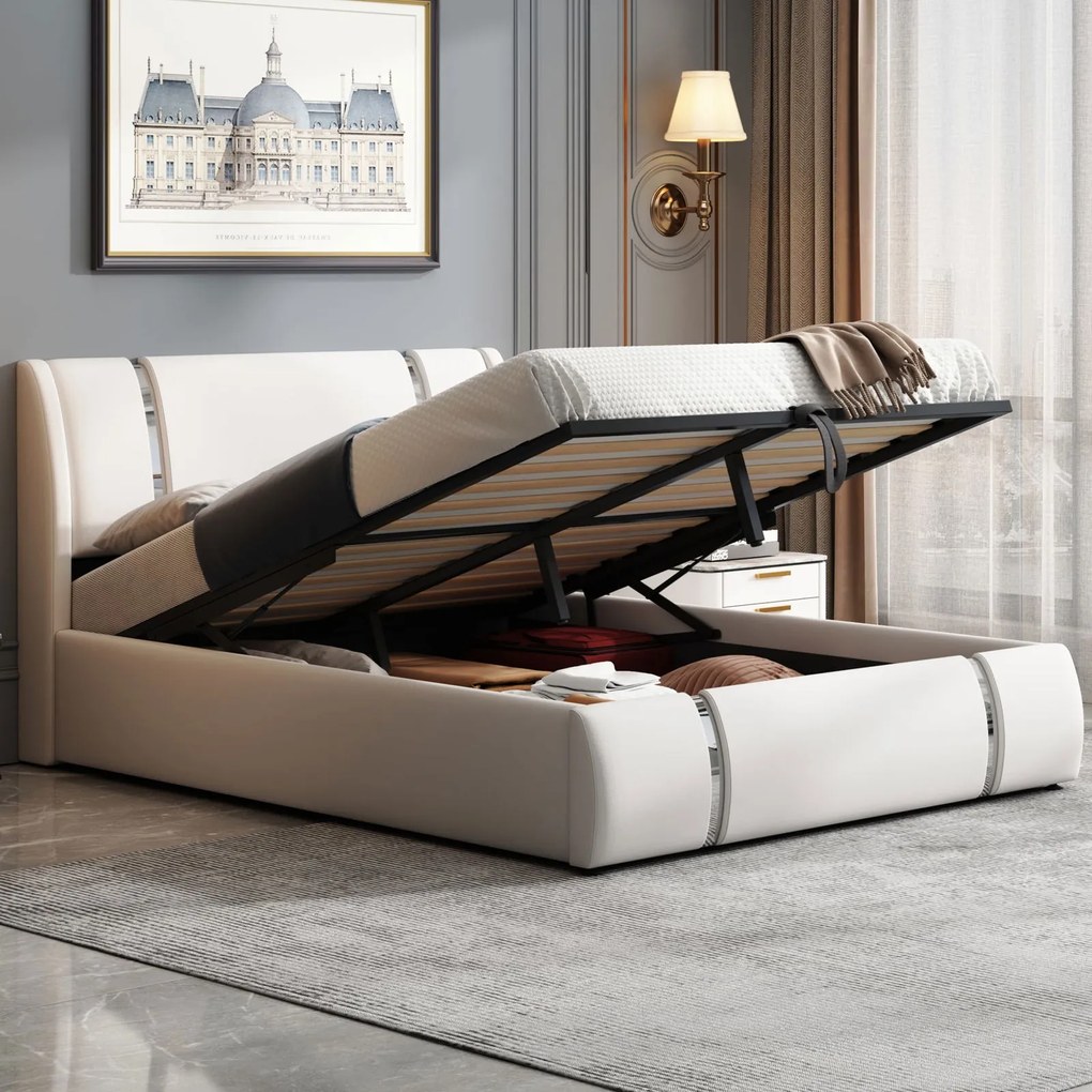 Επενδυμένο κρεβάτι Aelina-Leuko