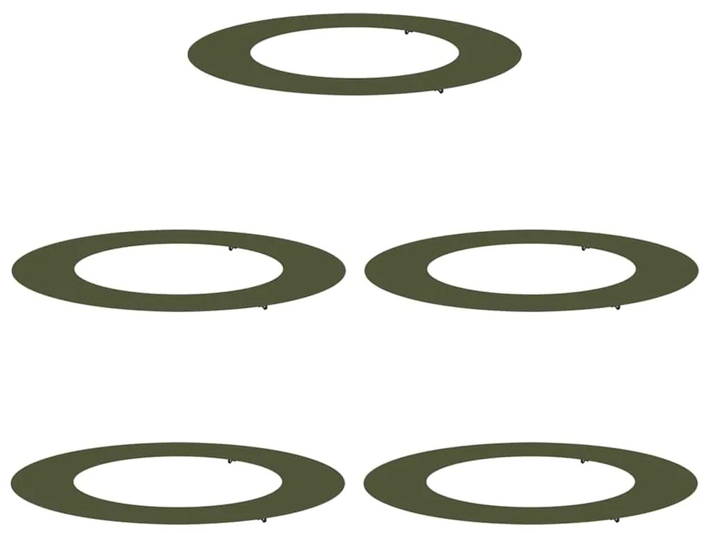 vidaXL Φλατ Δαχτυλίδια Δέντρων 5 pcs Λαδί Ø30 / 60 εκ. Ατσάλι