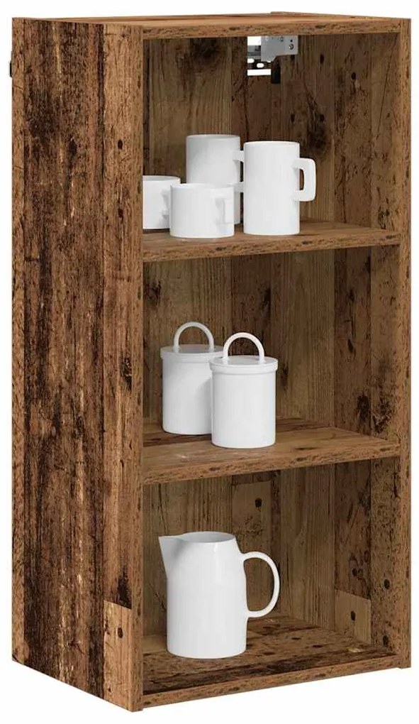vidaXL Κρεμαστό ντουλάπι με αποθήκευση Παλιό ξύλο 40 x 29,5 x 80 εκ.