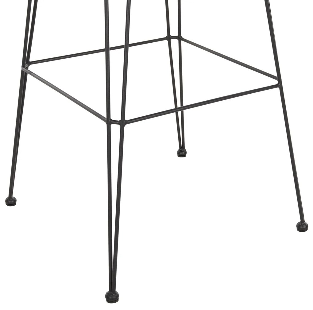 Σκαμπό Μπαρ ALLEGRA C5452.11 Μεταλλικό με Μπέζ Wicker &amp; Μαύρο Μαξιλάρι 52x51x103Y εκ 52x51x103 εκ.