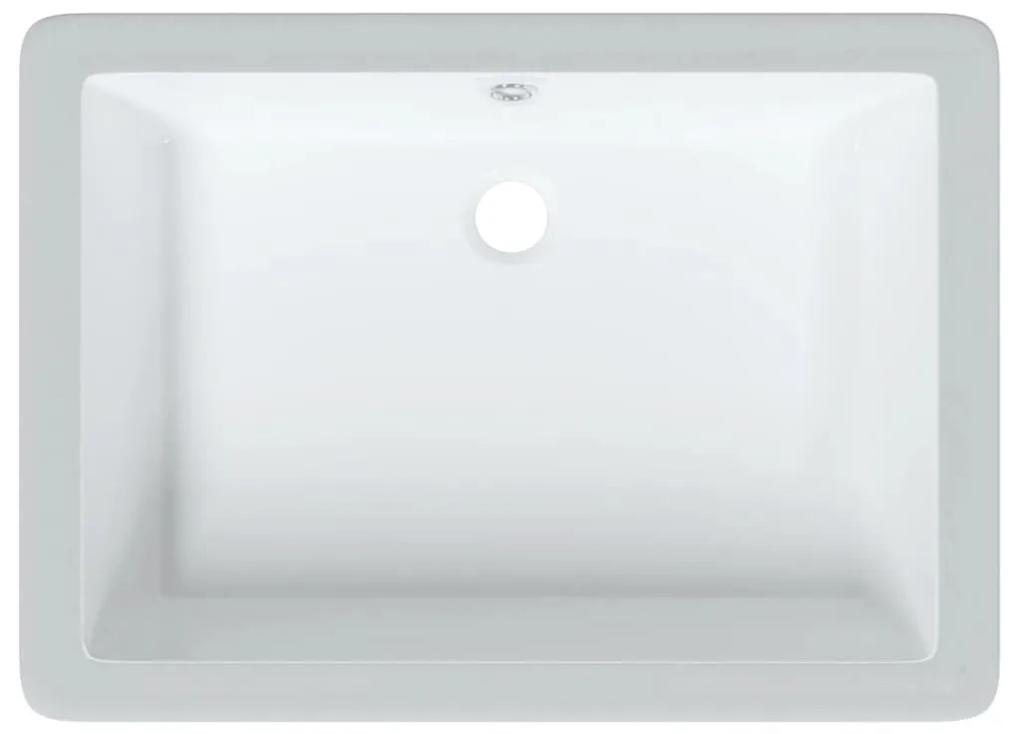 Νιπτήρας Μπάνιου Ορθογώνιος Λευκός 55,5x40x18,5 εκ. Κεραμικός - Λευκό