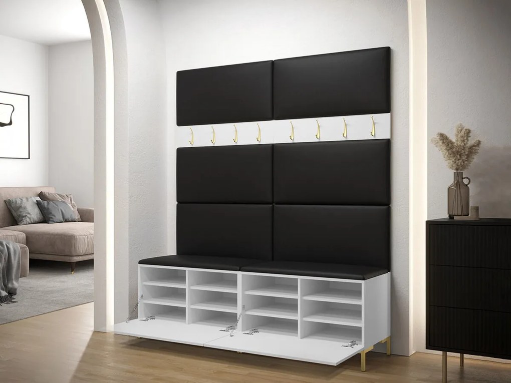 Σετ διαδρόμου Hartford F101, 196x168x46cm, 32 kg, Άσπρο, Ταπισερί, Πλαστικοποιημένη μοριοσανίδα, Εντοιχισμένη, Τοίχου | Epipla1.gr