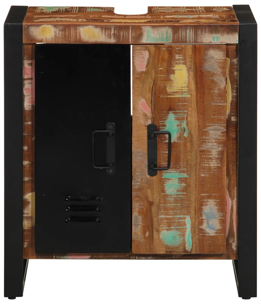 vidaXL Ντουλάπι Μπάνιου Πολύχρωμο 55x35x60 cm Μασίφ Ξύλο Ανακυκλωμένο