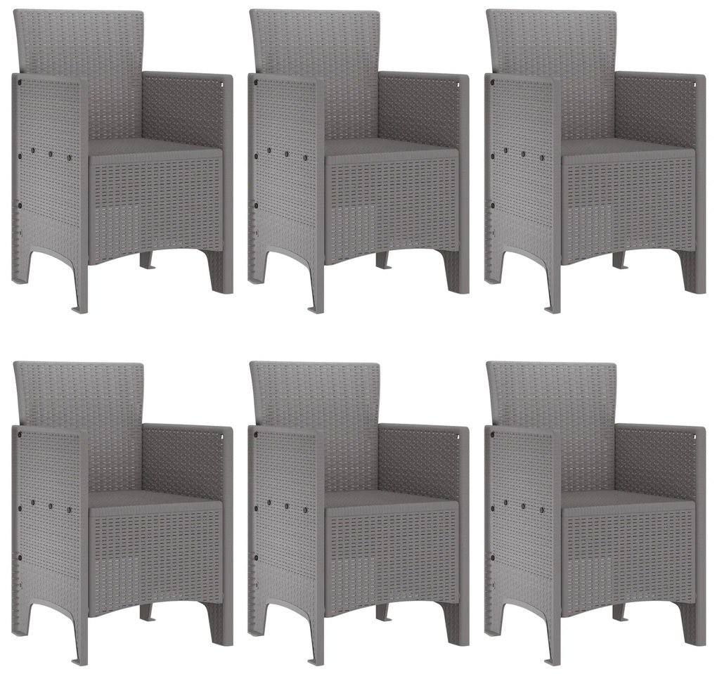 vidaXL Σετ Τραπεζαρίας Κήπου 7 pcs Ανοιχτό γκρι Πλαστικό