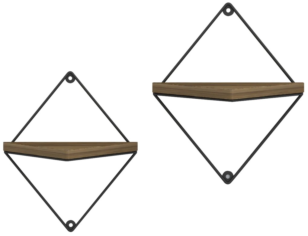 ΣΕΤ ΡΑΦΙΑ ΤΟΙΧΟΥ EVERLEIGH HM8951.11 ΜΕΤΑΛΛΟ ΜΑΥΡΟ-ΜΕΛΑΜΙΝΗ ΦΥΣΙΚΟ 22x13x30Υεκ.