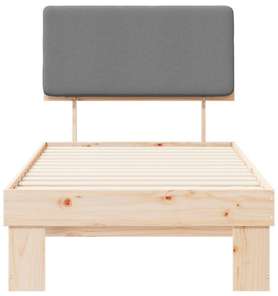 vidaXL Σκελετός Κρεβατιού με Επενδεδυμένο Κεφαλάρι Ανοιχτό γκρι
