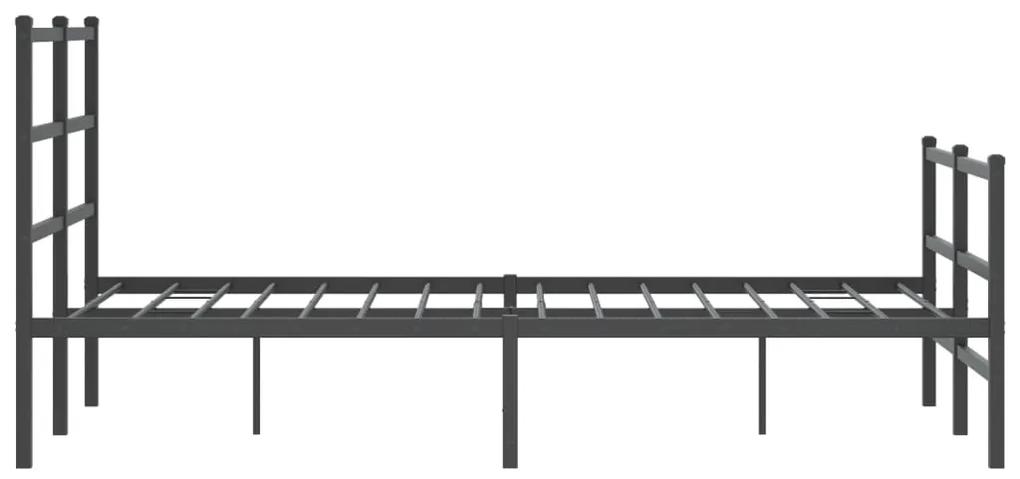 vidaXL Πλαίσιο Κρεβατιού με Κεφαλάρι/Ποδαρικό Μαύρο 120x200εκ. Μέταλλο
