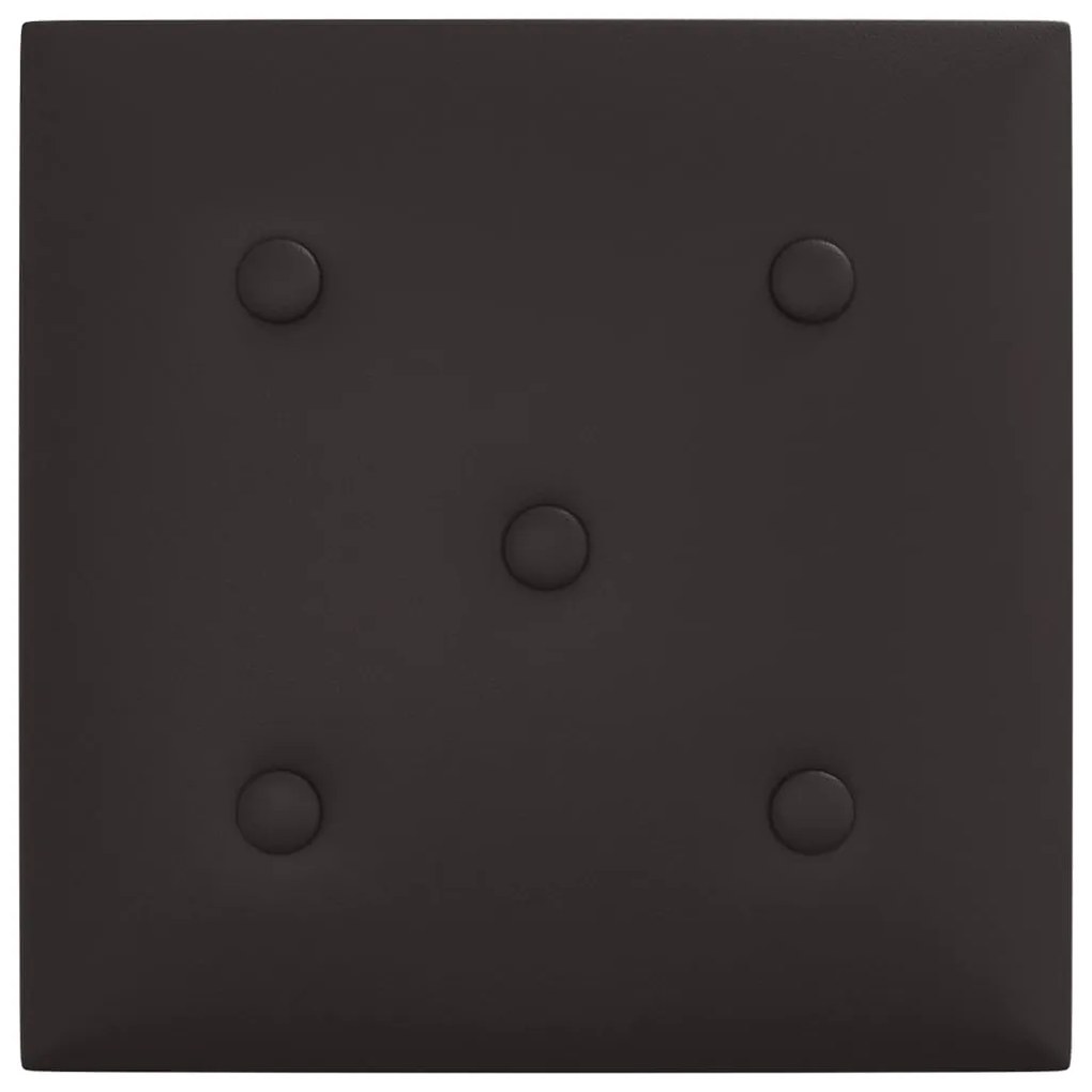 vidaXL Πάνελ Τοίχου 12 τεμ. Μαύρα 30 x 30 εκ. 1,08 μ² Συνθετικό Δέρμα