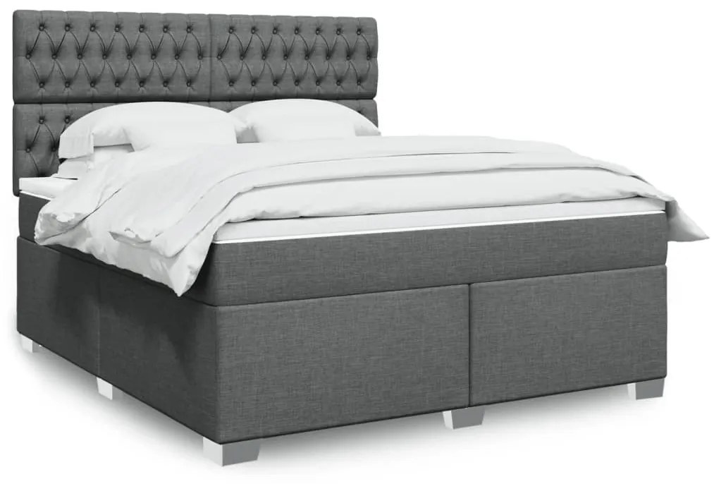 ΚΡΕΒΑΤΙ BOXSPRING ΜΕ ΣΤΡΩΜΑ ΣΚΟΥΡΟ ΓΚΡΙ 180X200 ΕΚ ΥΦΑΣΜΑΤΙΝ 3292875