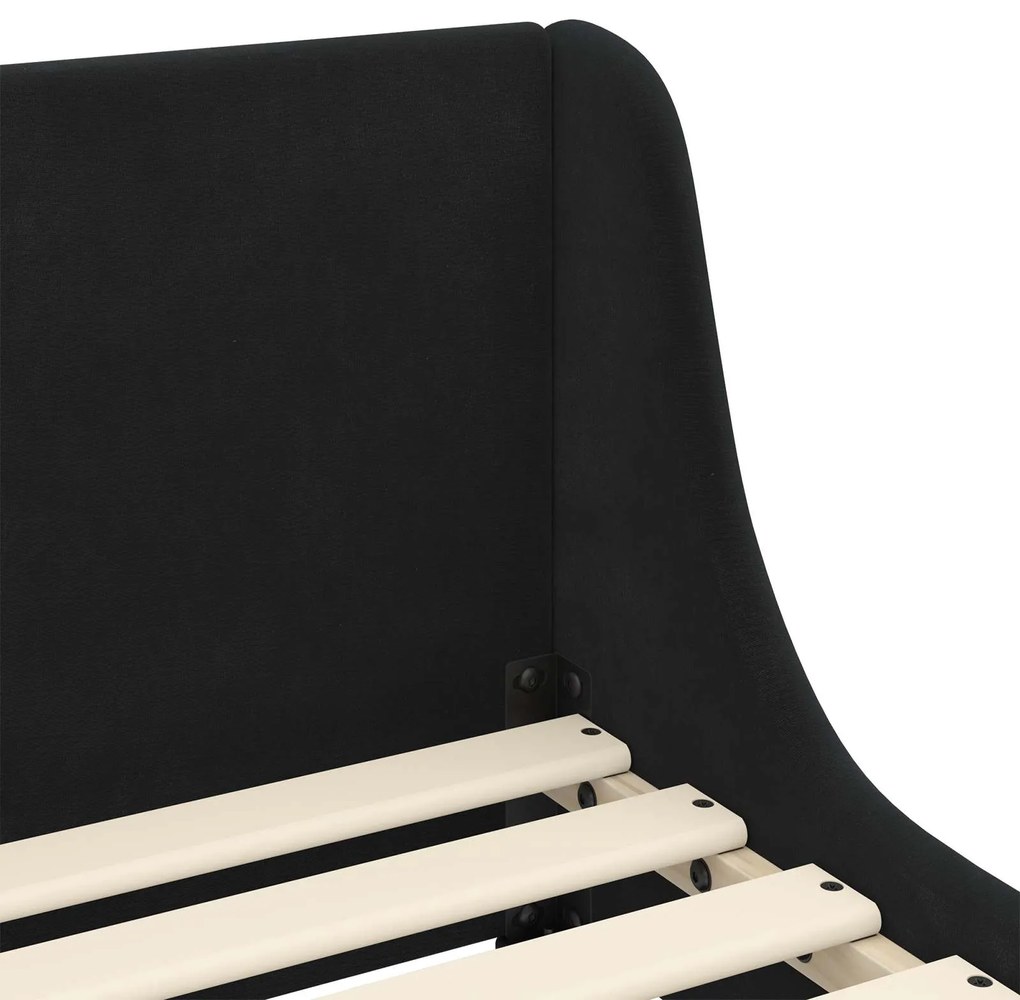 vidaXL Κρεβάτι Παιδικής Κρεβατοκάμαρας με Κεφαλάκι Μαύρο 90 x 190 cm