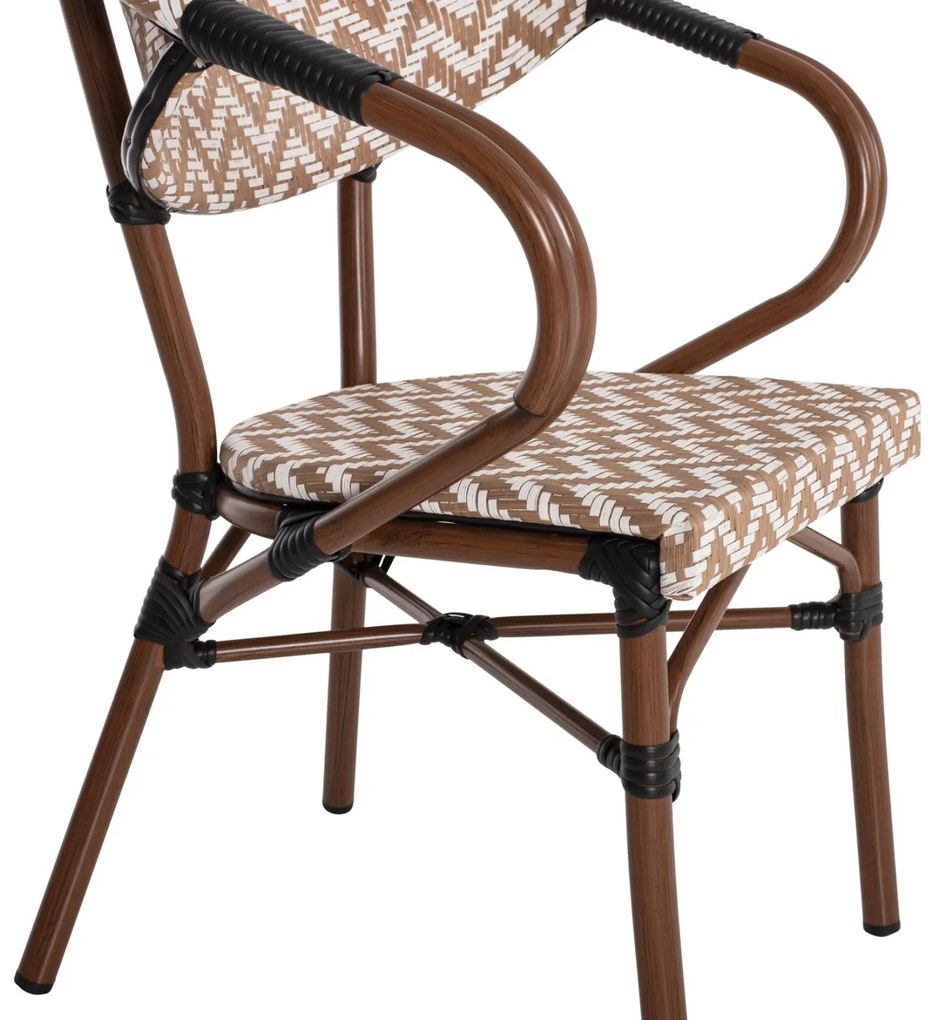 Καρέκλα - Πολυθρόνα C5861.03 Bamboo Look Καφέ - Λευκό 56,5x56,5x82 εκ. 56.5x56.5x82 εκ.