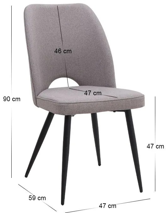 Σετ τραπεζαρία 5τμχ Roger - Christy Megapap Mdf - ύφασμα χρώμα μαύρο εφέ μαρμάρου - ανοιχτό μπεζ 120x70x75εκ.