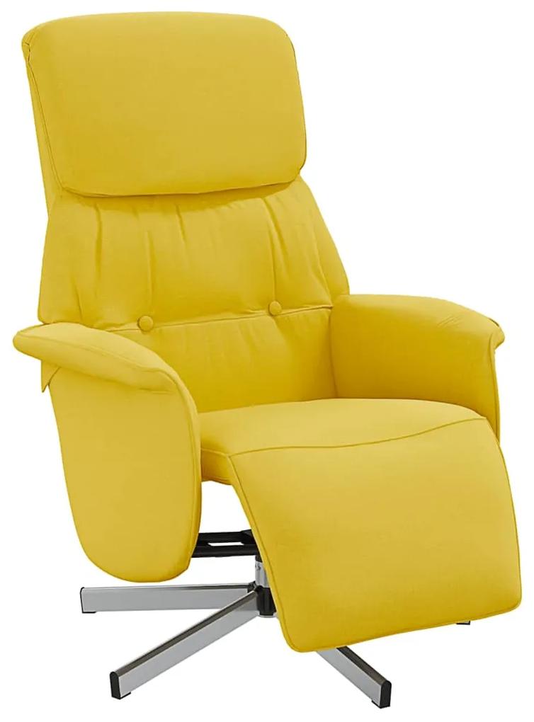 vidaXL Πολυθρόνα Ανακλινόμενη με Υποπόδιο Ανοιχτό Κίτρινο Υφασμάτινη