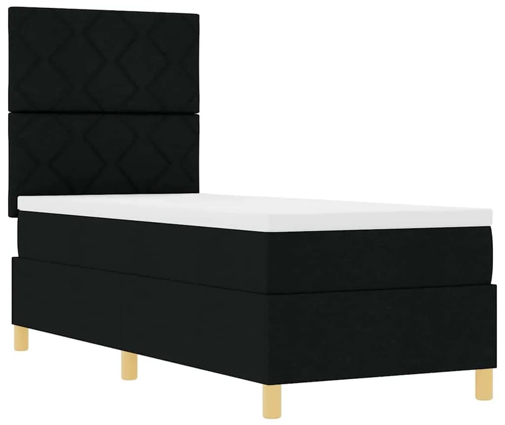 vidaXL Κρεβάτι με ελατήρια με στρώμα Μαύρο 80 x 200 cm ύφασμα