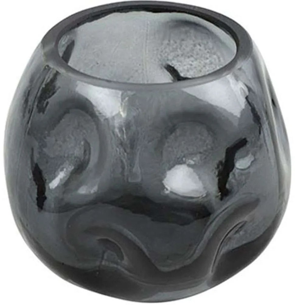 Κηροπήγιο 013.797323 8x6cm Grey Glass
