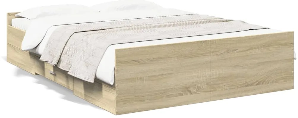 vidaXL Πλαίσιο Κρεβατιού με συρτάρια Sonoma Δρυς 120x200εκ. Επεξ. Ξύλο