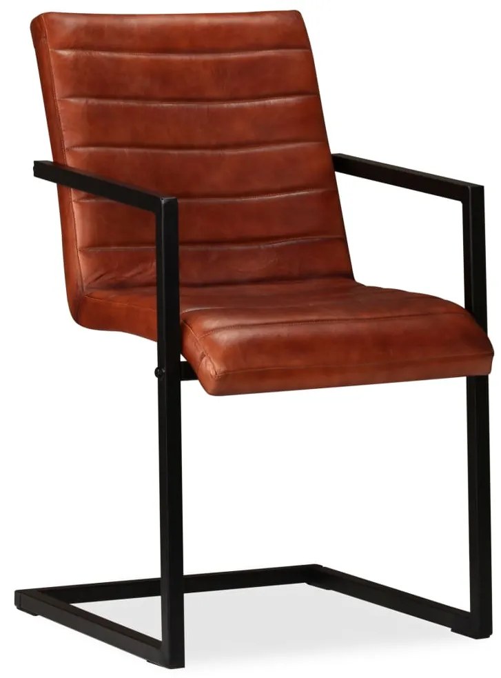 vidaXL Καρέκλες Τραπεζαρίας 6 τεμ. Καφέ από Γνήσιο Δέρμα