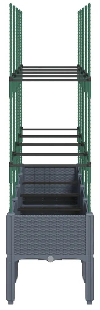 Ζαρντινιέρα Κήπου με Καφασωτό Μπλε Γκρι 160x40x142,5 εκ. από PP 367961