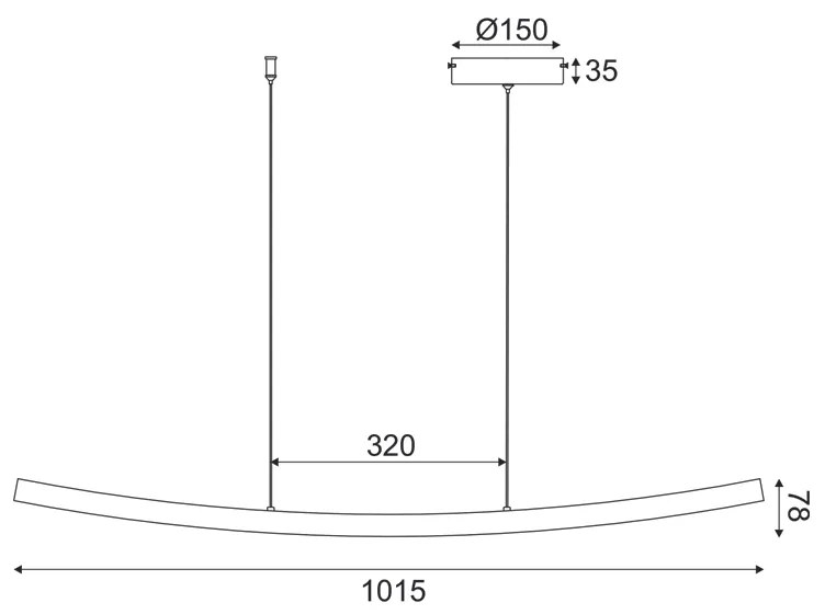 ΚΡΕΜΑΣΤΟ Φ/Σ LED 20W 3000K 1400LM NAAVA ΛΕΥΚΟ ΑΛΟΥΜΙΝΙΟ IP20 102X15X110CM