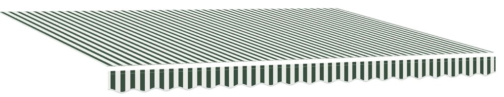 vidaXL Manual Ανασυρόμενη Τέντα Πράσινη και Λευκή 450x300 cm
