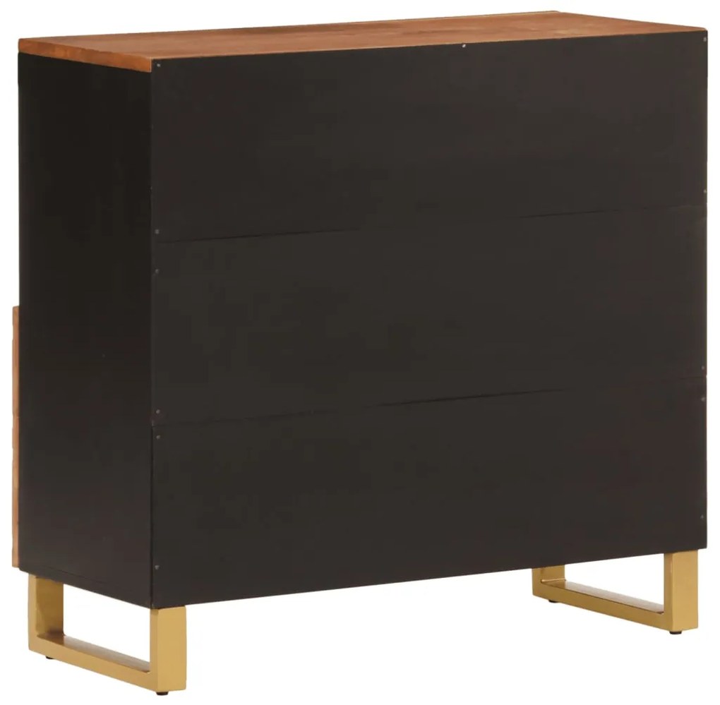 vidaXL Βοηθητικό Έπιπλο Καφέ/Μαύρο 80x33,5x75 εκ. Μασίφ Ξύλο Μάνγκο