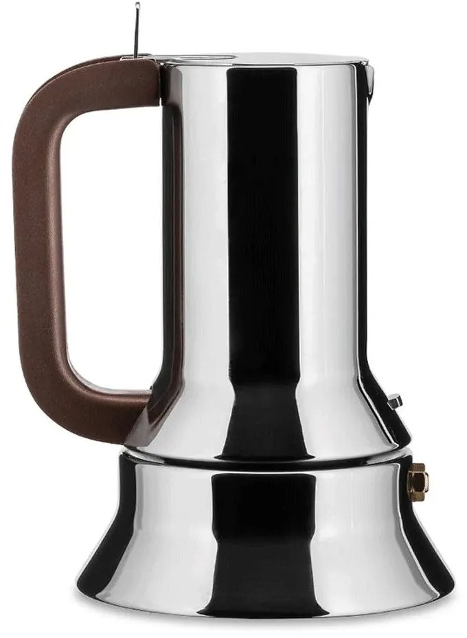 Καφετιέρα Espresso Manico Forato 9090/6 300ml 6Cups Silver-Anthracite Alessi Ανοξείδωτο Ατσάλι