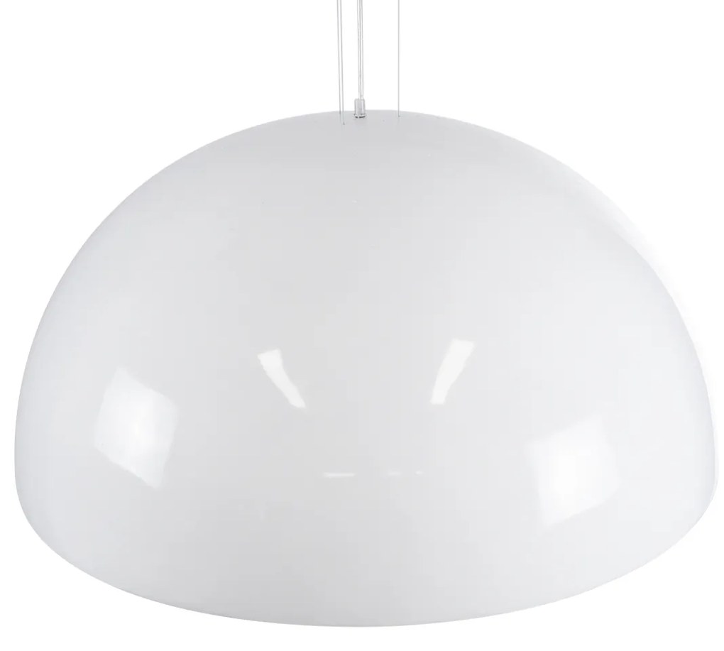 GloboStar® SERENIA WHITE 01273 Μοντέρνο Κρεμαστό Φωτιστικό Οροφής Μονόφωτο Λευκό Γύψινο Καμπάνα Φ90 x Y45cm