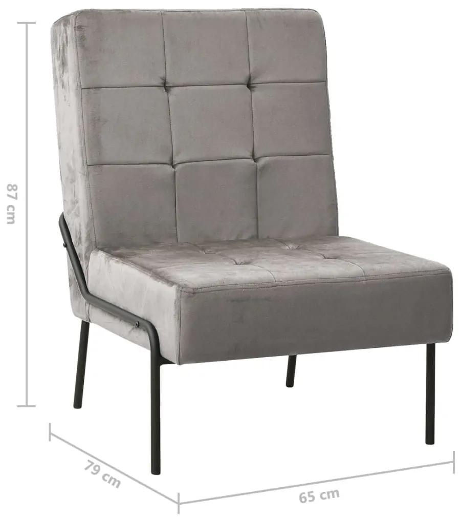 Καρέκλα Χαλάρωσης 65 x 79 x 87 Ανοιχτό Γκρι Βελούδινη - Γκρι