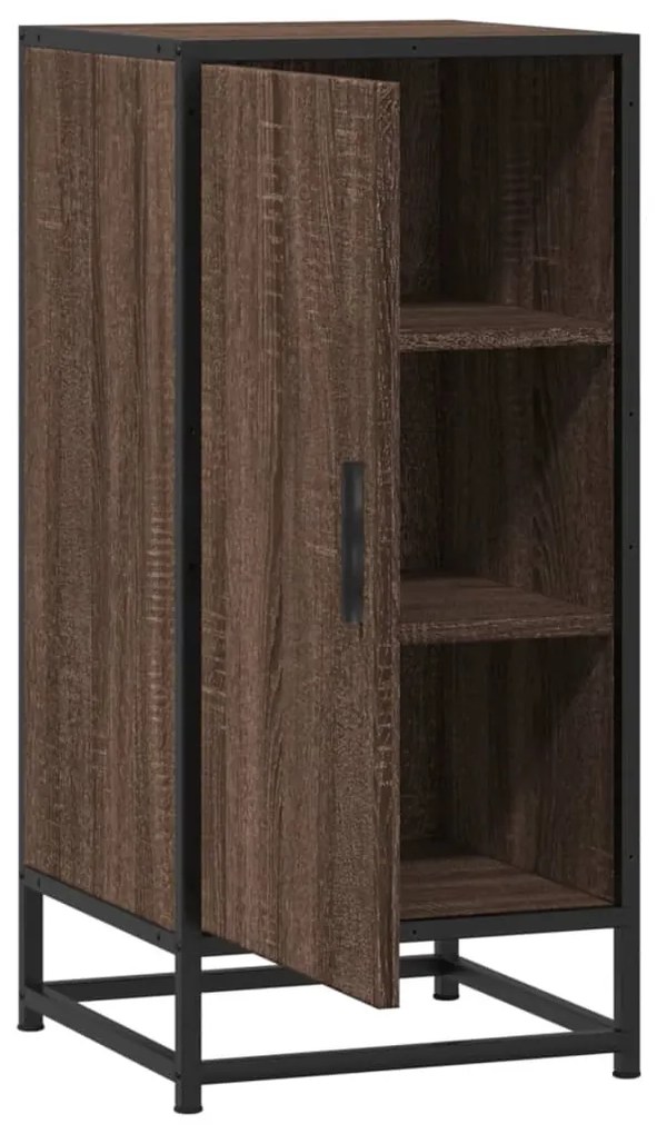 Ραφιέρα Καφέ Δρυς 35,5x35x76 εκ. Επεξ. Ξύλο + Μέταλλο - Καφέ