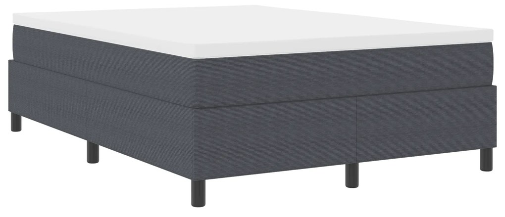vidaXL Κρεβάτι Box Spring με Στρώμα σε Σκούρο Γκρι, 140x200 εκ., από βελουτέ ύφασμα.