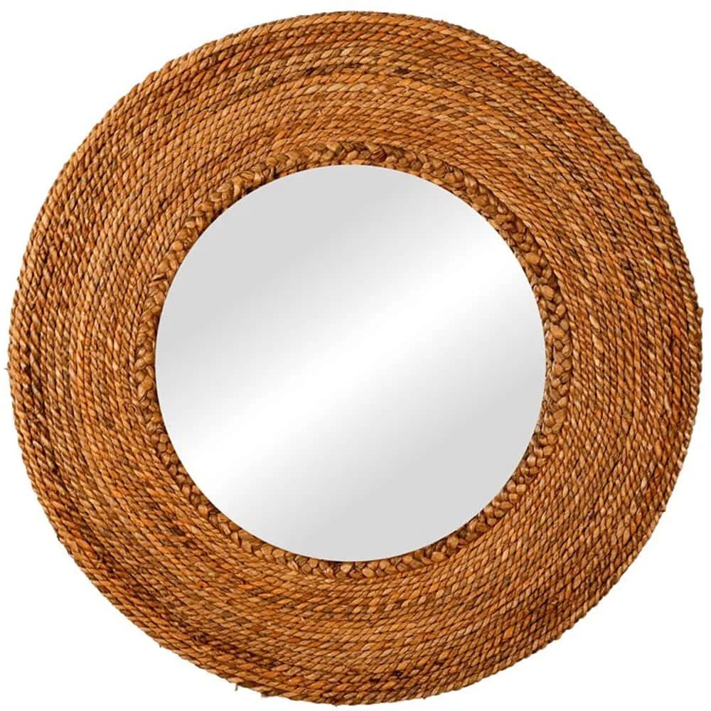 Καθρέπτης Τοίχου Encere 337-000017 Φ70cm Natural Inart Ξύλο